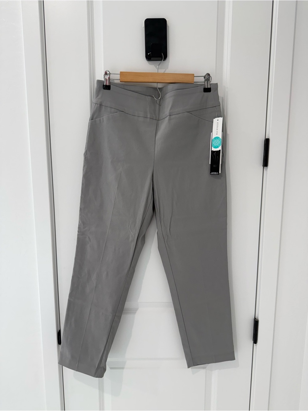 Tribal Slim Ankle Stretch Pants in Gray